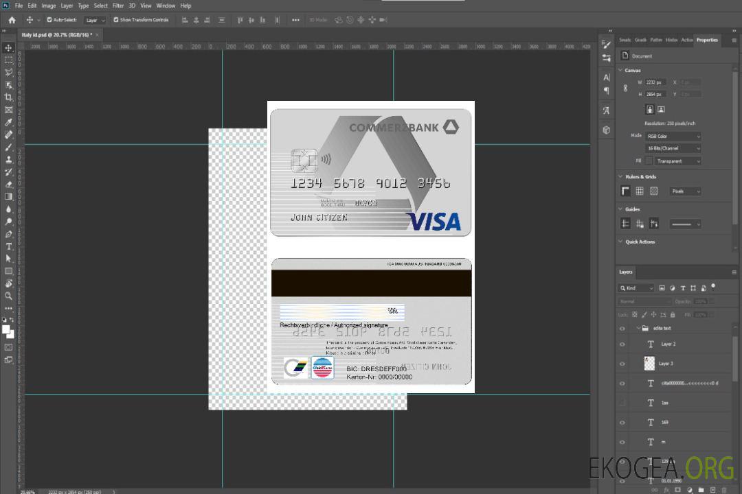 Carte Visa Commerzbank en Allemagne template Carte Visa Commerzbank en Allemagne template